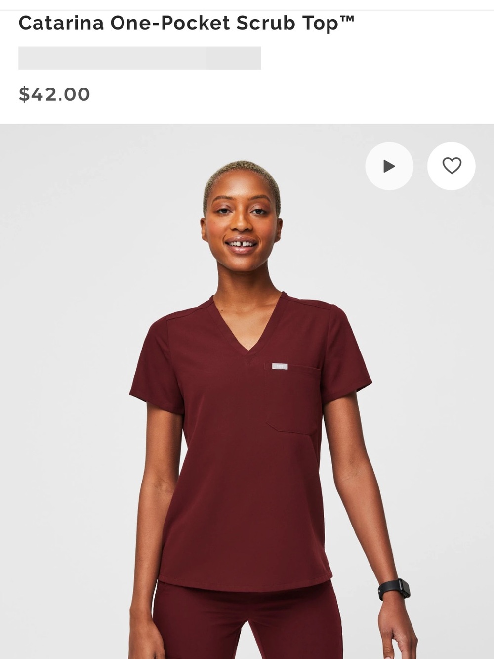 Figs Catarina One-Pocket Scrub Top